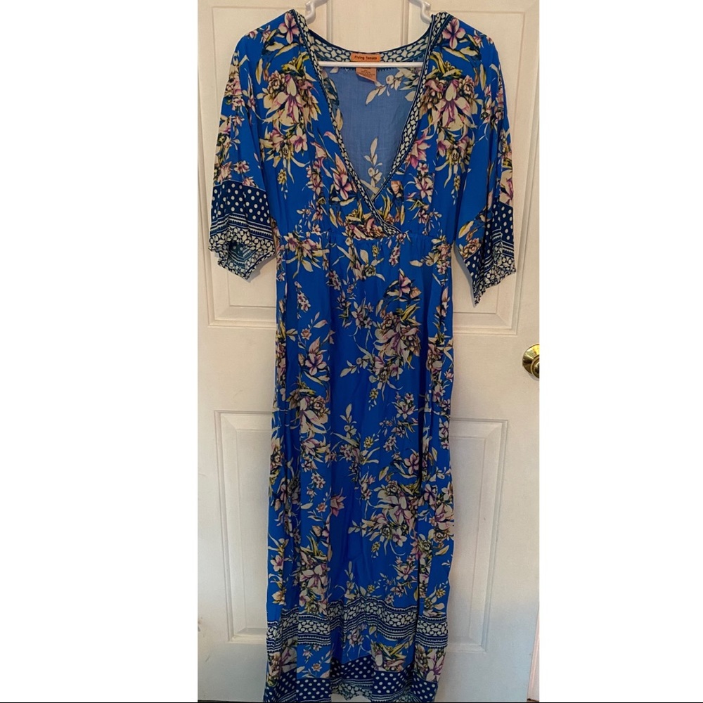 Flying Tomato Blue Maxi Flower Dress
